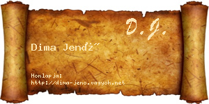 Dima Jenő névjegykártya