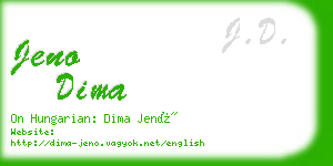 jeno dima business card